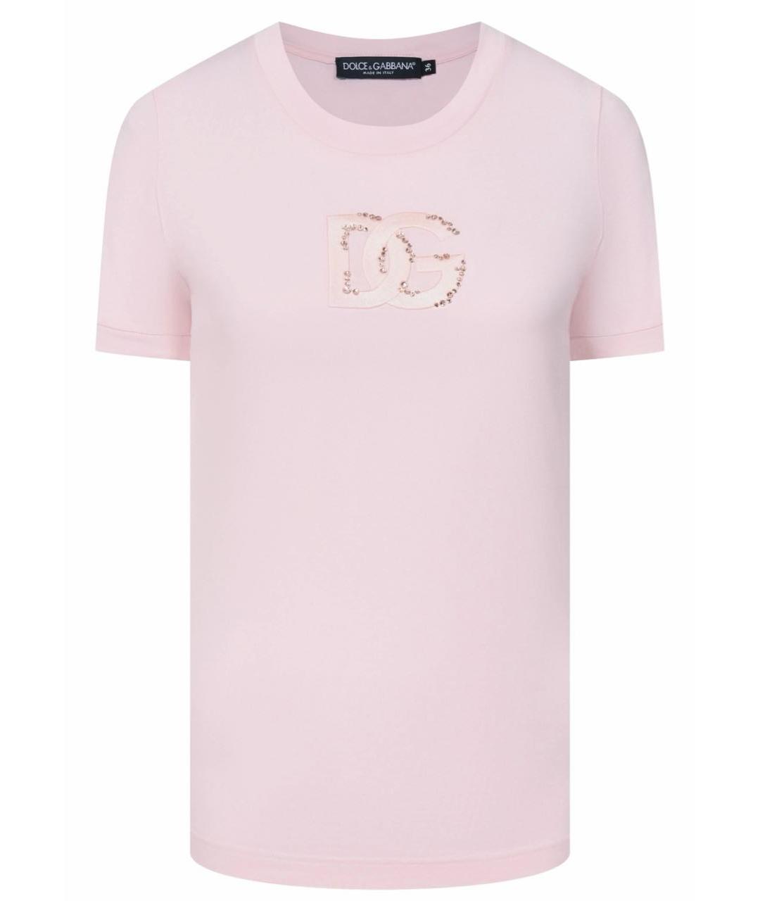 DOLCE&GABBANA Розовая хлопковая футболка, фото 1