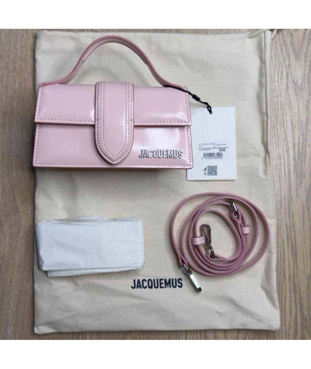 JACQUEMUS Розовая сумка с короткими ручками из лакированной кожи, фото 6