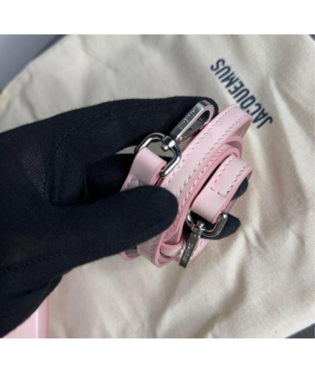 JACQUEMUS Розовая сумка с короткими ручками из лакированной кожи, фото 5