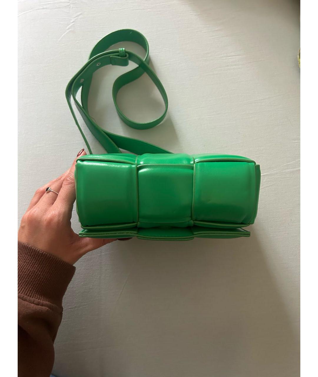 BOTTEGA VENETA Зеленая кожаная сумка через плечо, фото 3
