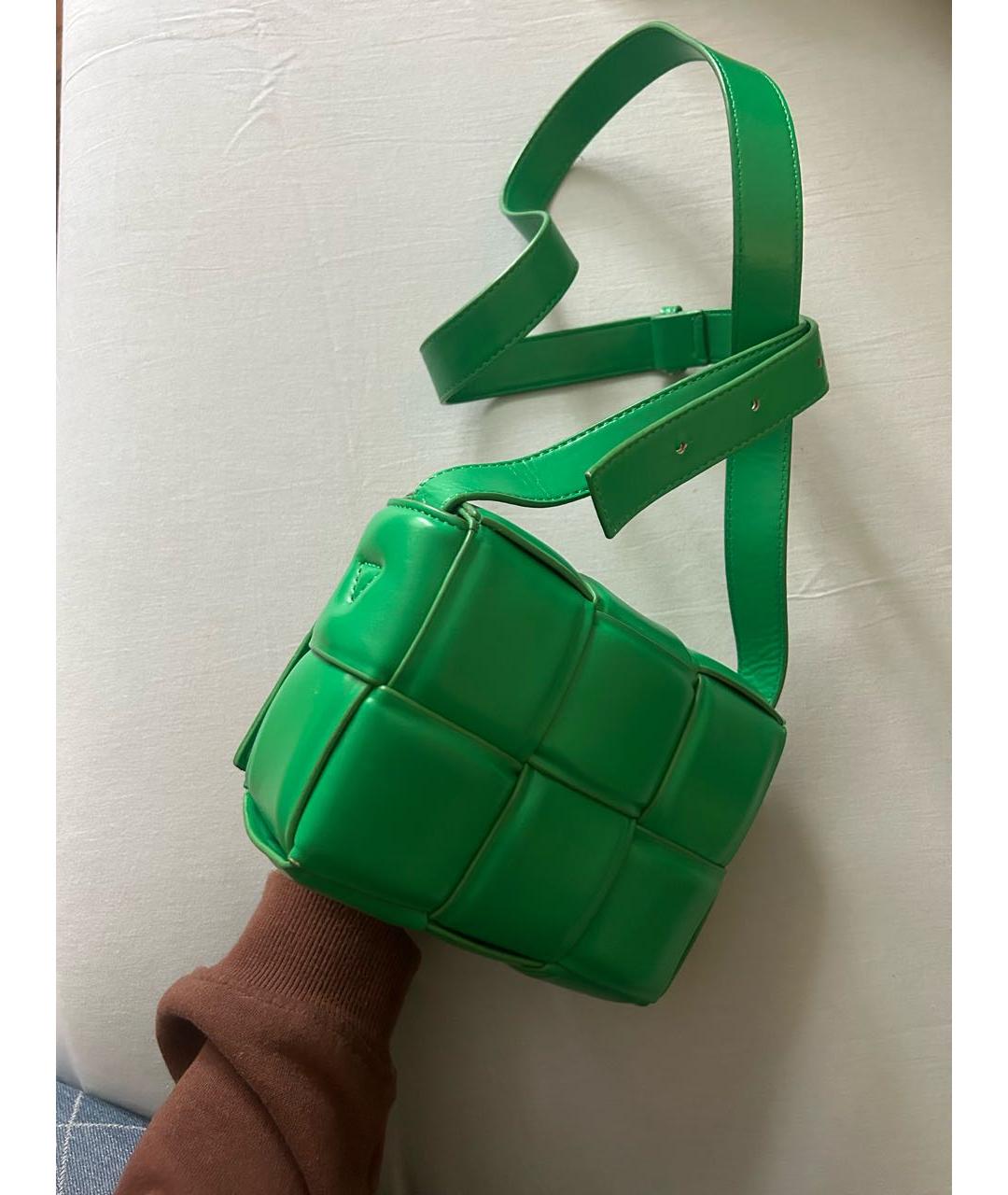 BOTTEGA VENETA Зеленая кожаная сумка через плечо, фото 2