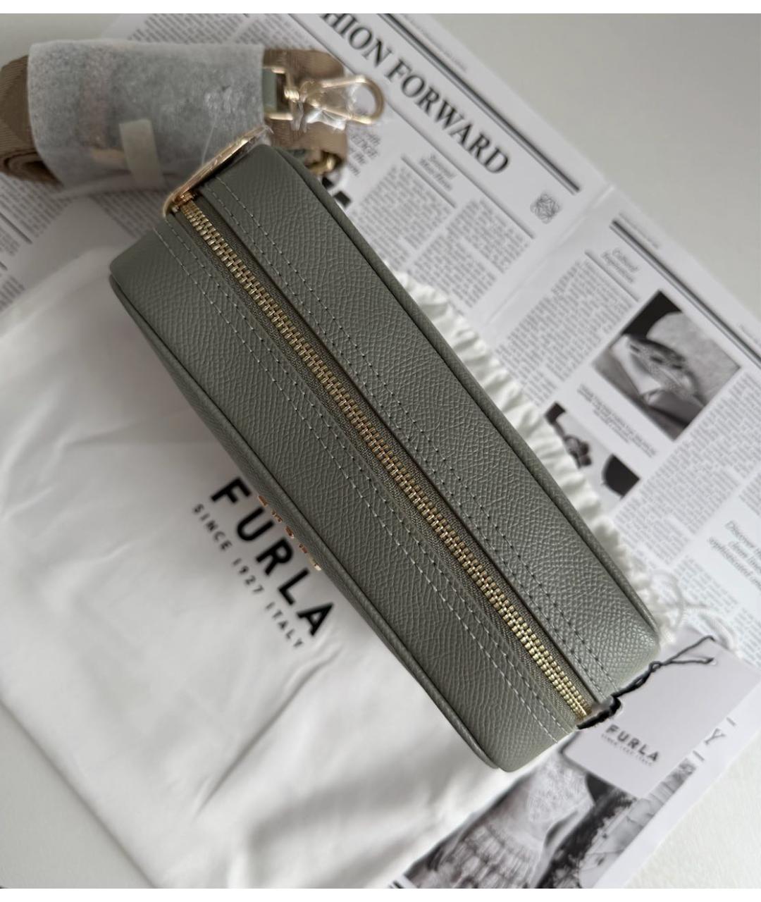 FURLA Зеленая кожаная сумка через плечо, фото 4