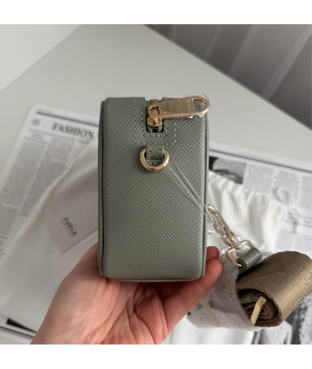 FURLA Зеленая кожаная сумка через плечо, фото 5