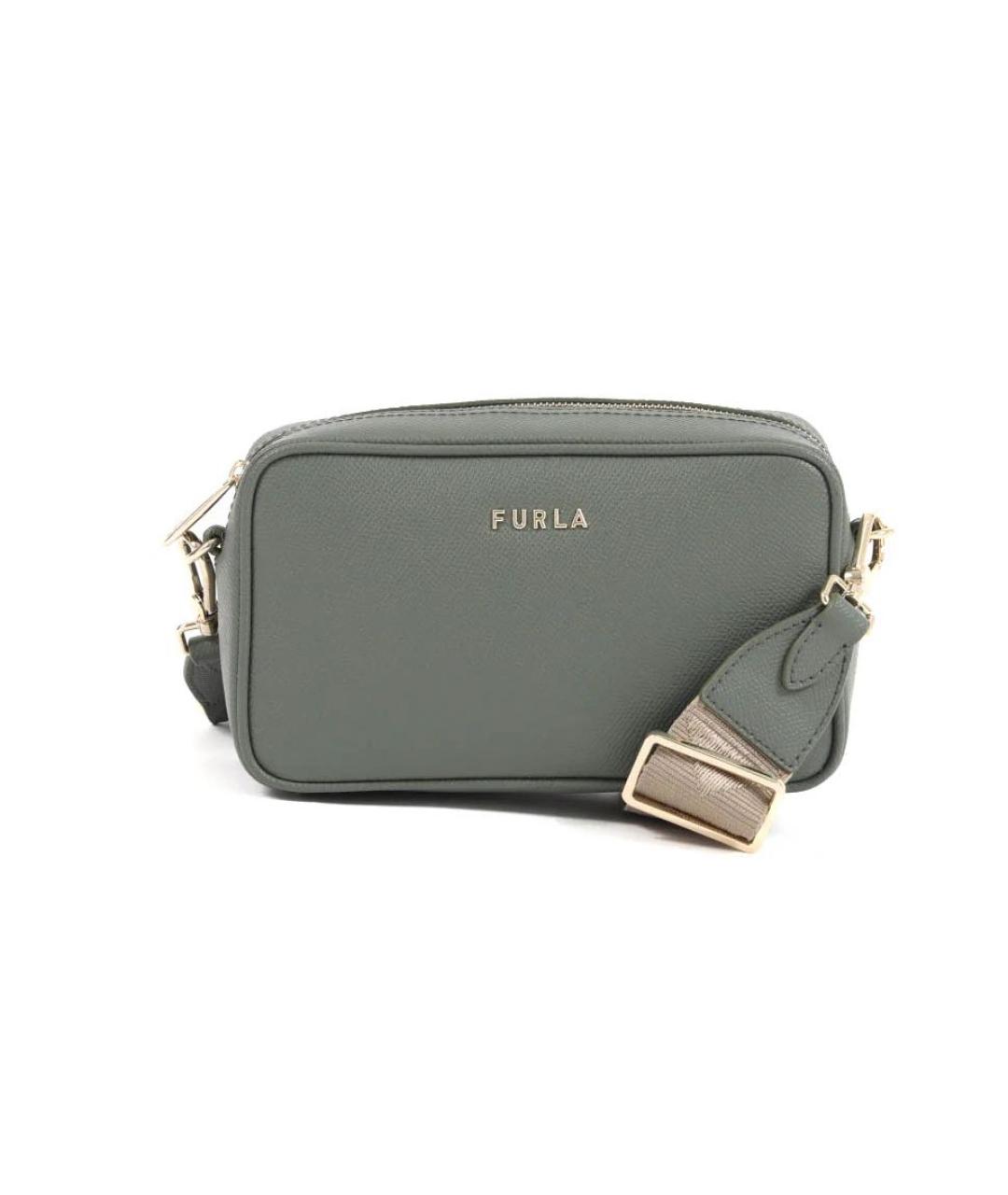 FURLA Зеленая кожаная сумка через плечо, фото 8