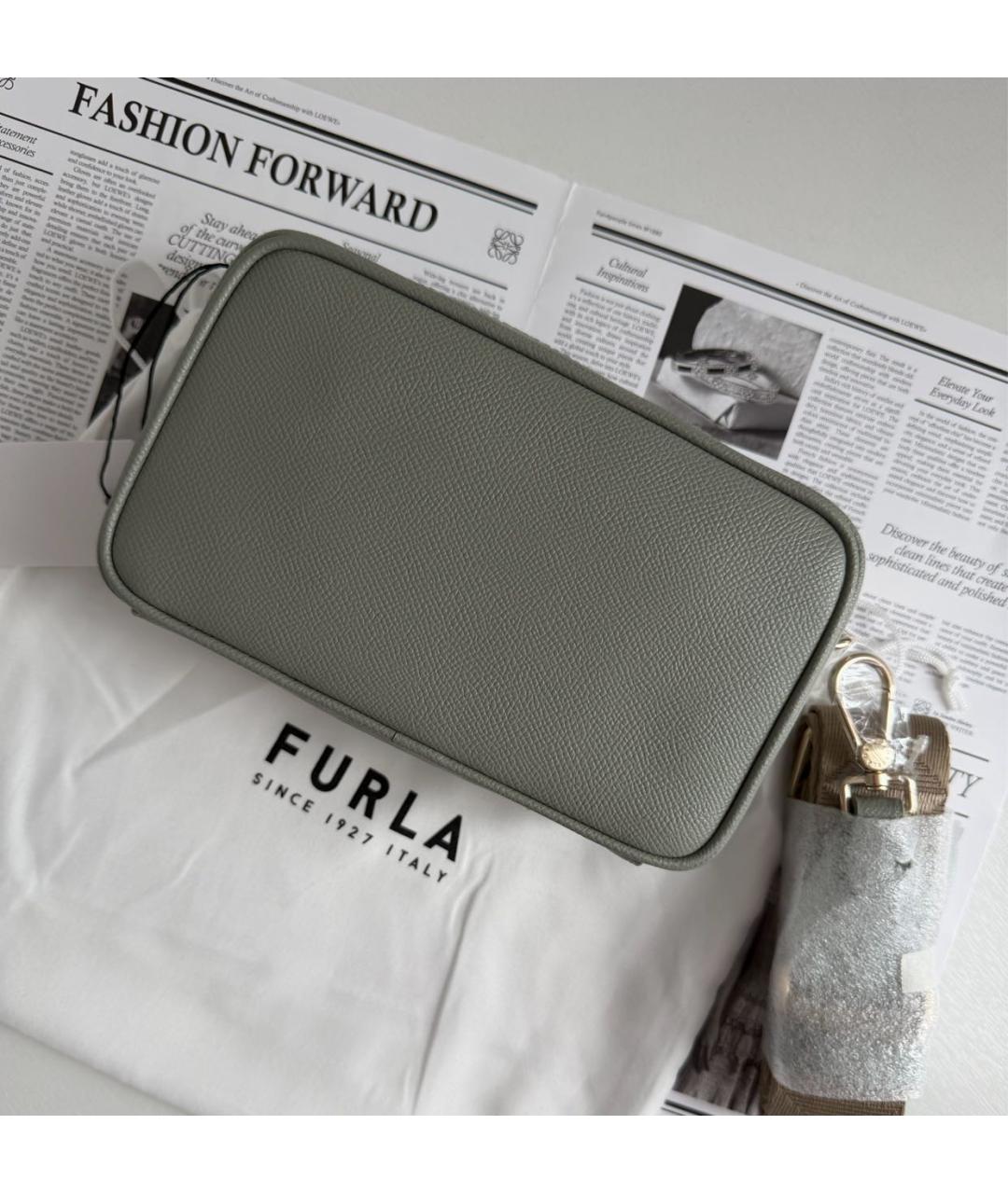 FURLA Зеленая кожаная сумка через плечо, фото 3