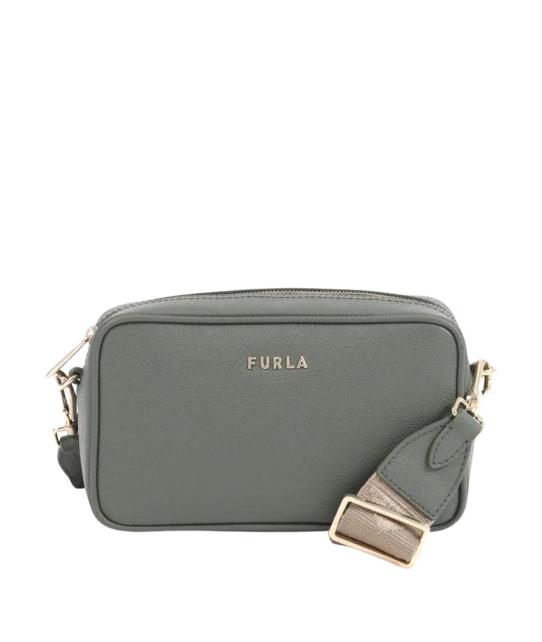 FURLA Зеленая кожаная сумка через плечо, фото 1