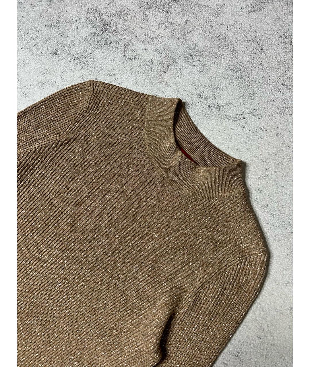 HUGO Бежевая вискозная водолазка, фото 3