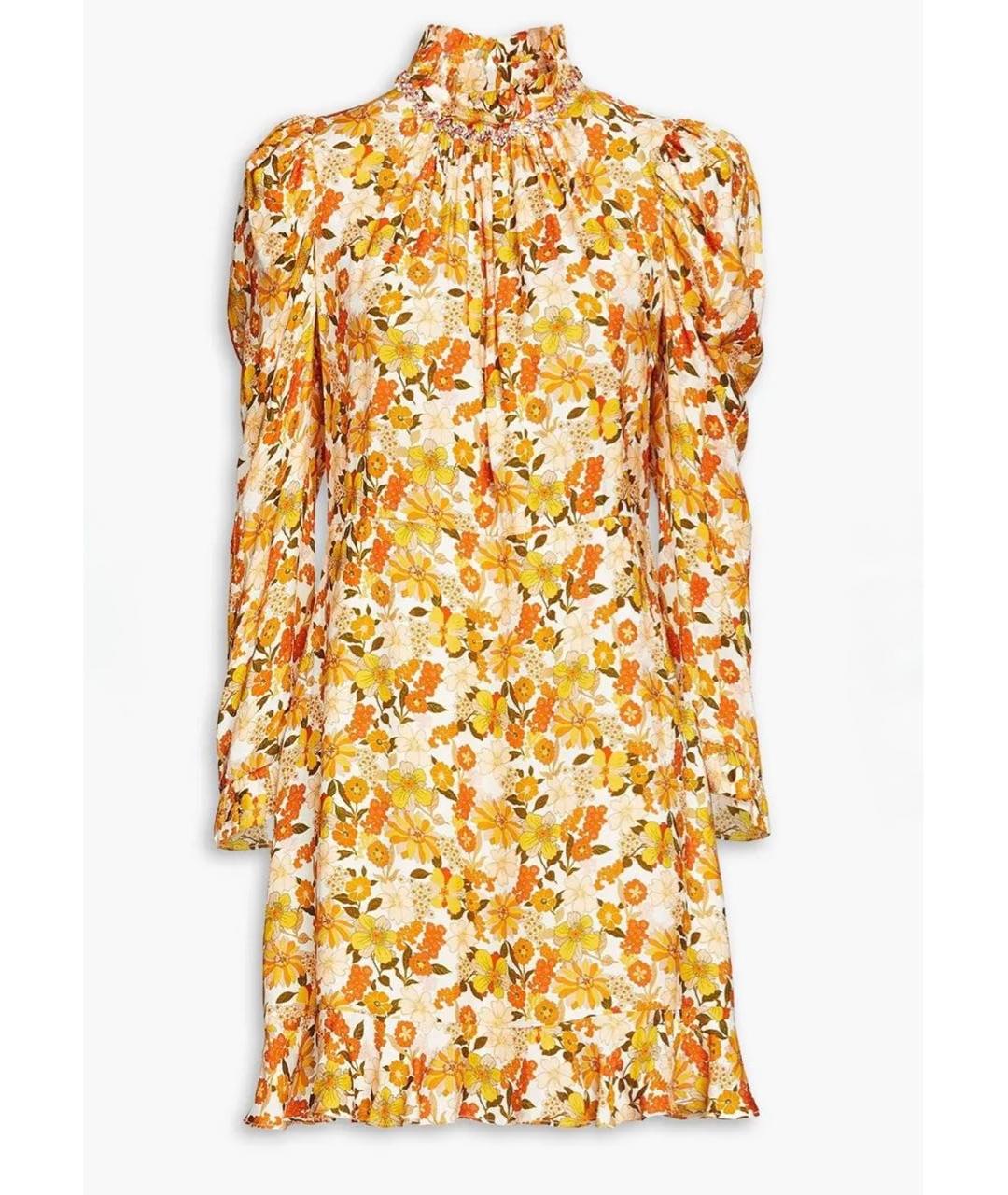 SANDRO Оранжевое хлопковое повседневное платье, фото 7
