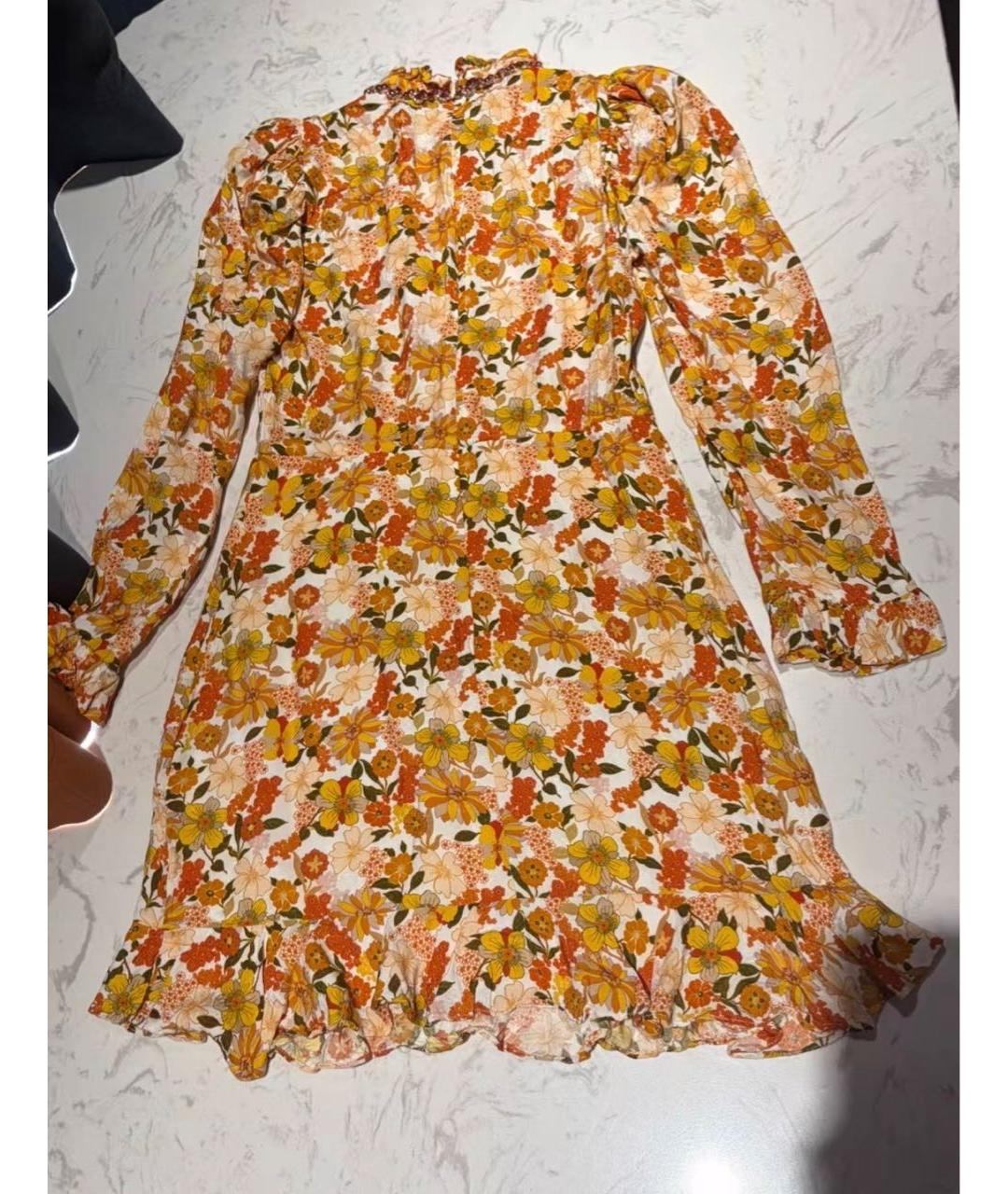 SANDRO Оранжевое хлопковое повседневное платье, фото 2