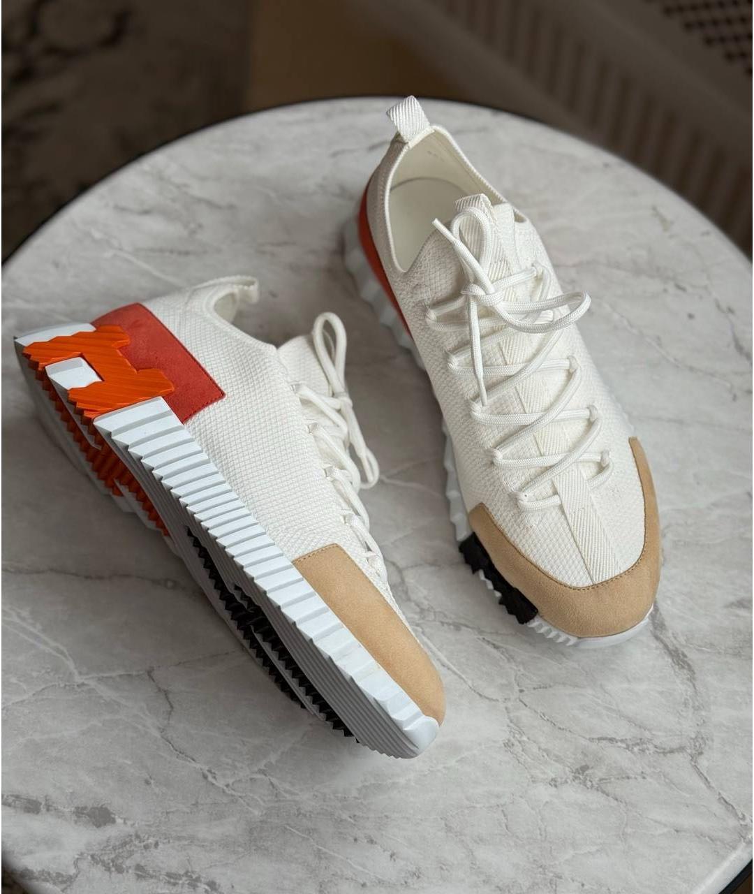 HERMES Белые текстильные кроссовки, фото 2