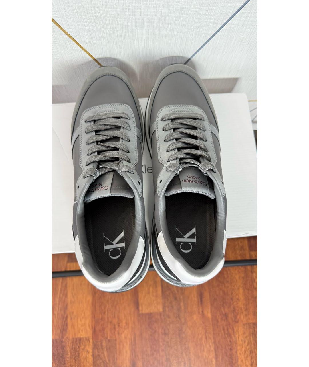 CALVIN KLEIN Серые низкие кроссовки / кеды, фото 3