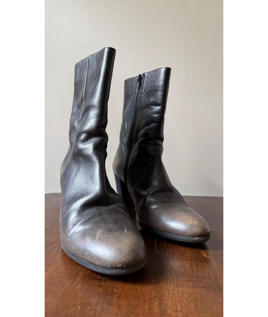 MAISON MARGIELA Черные кожаные ботинки, фото 8