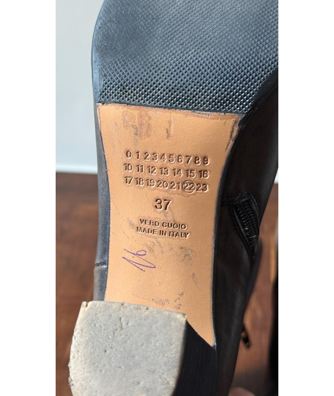 MAISON MARGIELA Черные кожаные ботинки, фото 7