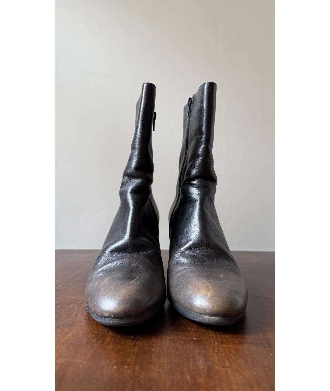 MAISON MARGIELA Черные кожаные ботинки, фото 2