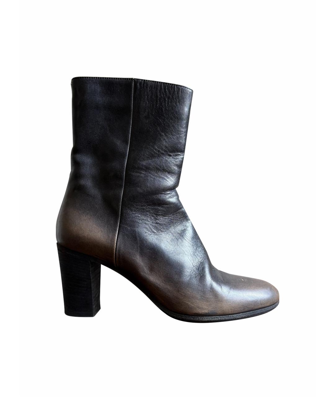 MAISON MARGIELA Черные кожаные ботинки, фото 1
