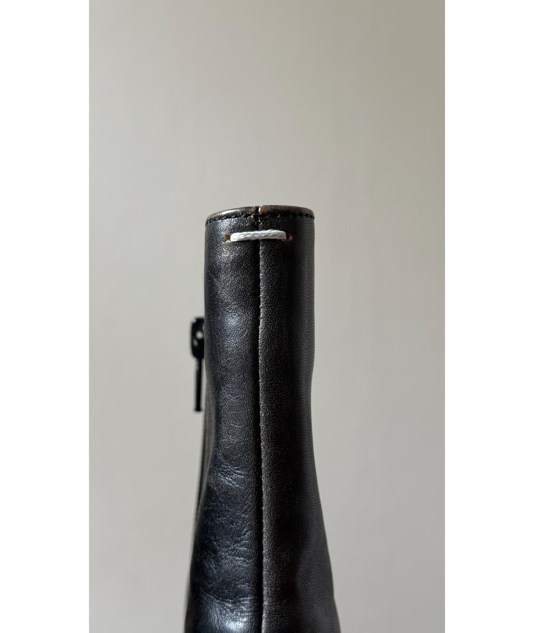 MAISON MARGIELA Черные кожаные ботинки, фото 5