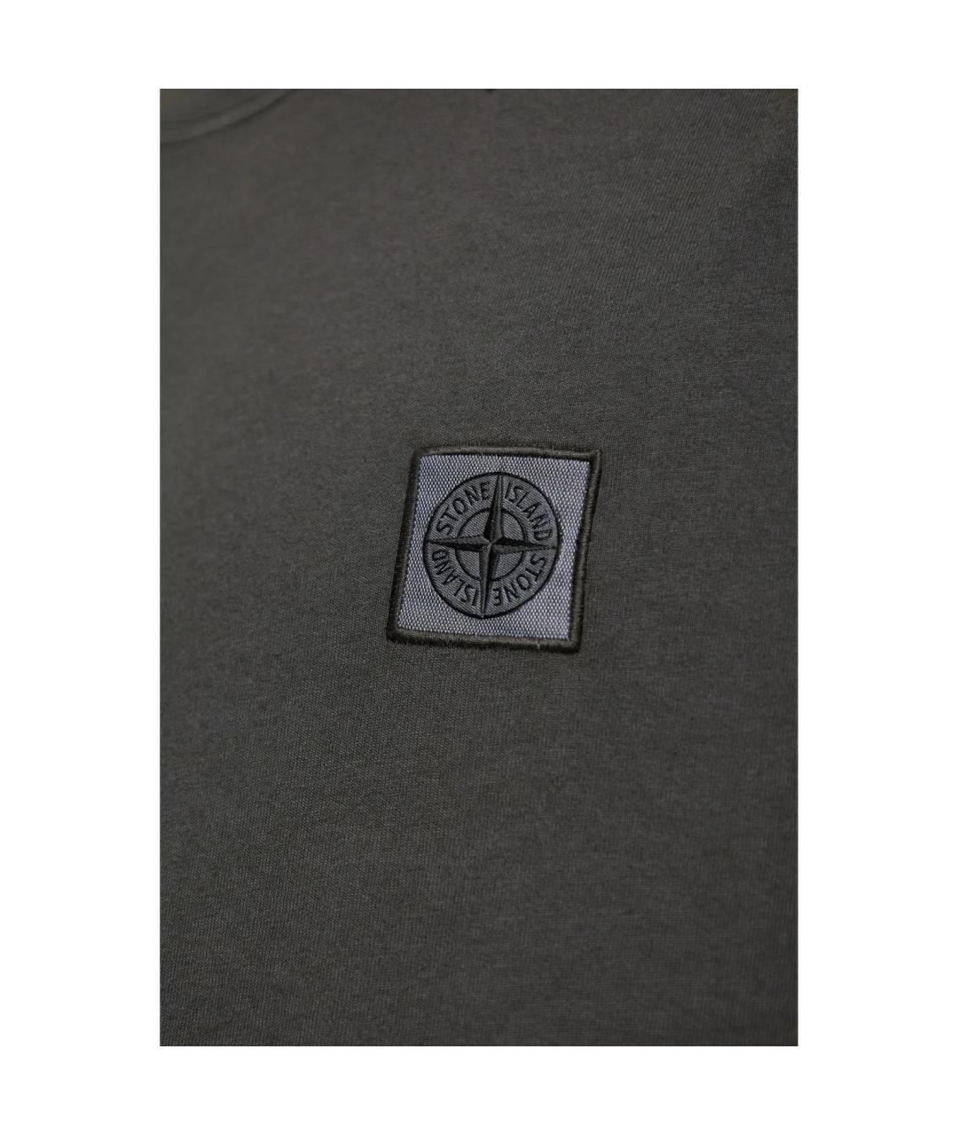 STONE ISLAND Серая футболка, фото 4