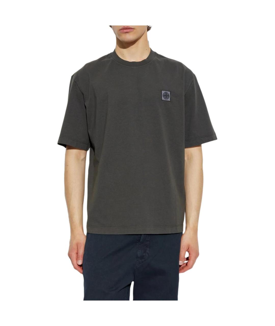 STONE ISLAND Серая футболка, фото 2