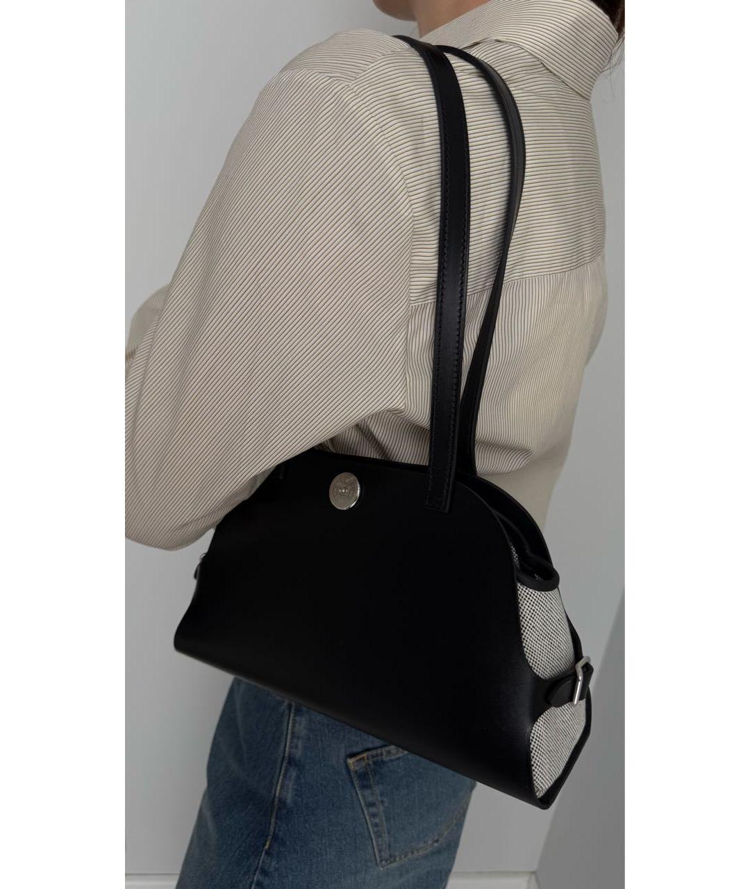 HERMES Черная кожаная сумка через плечо, фото 5