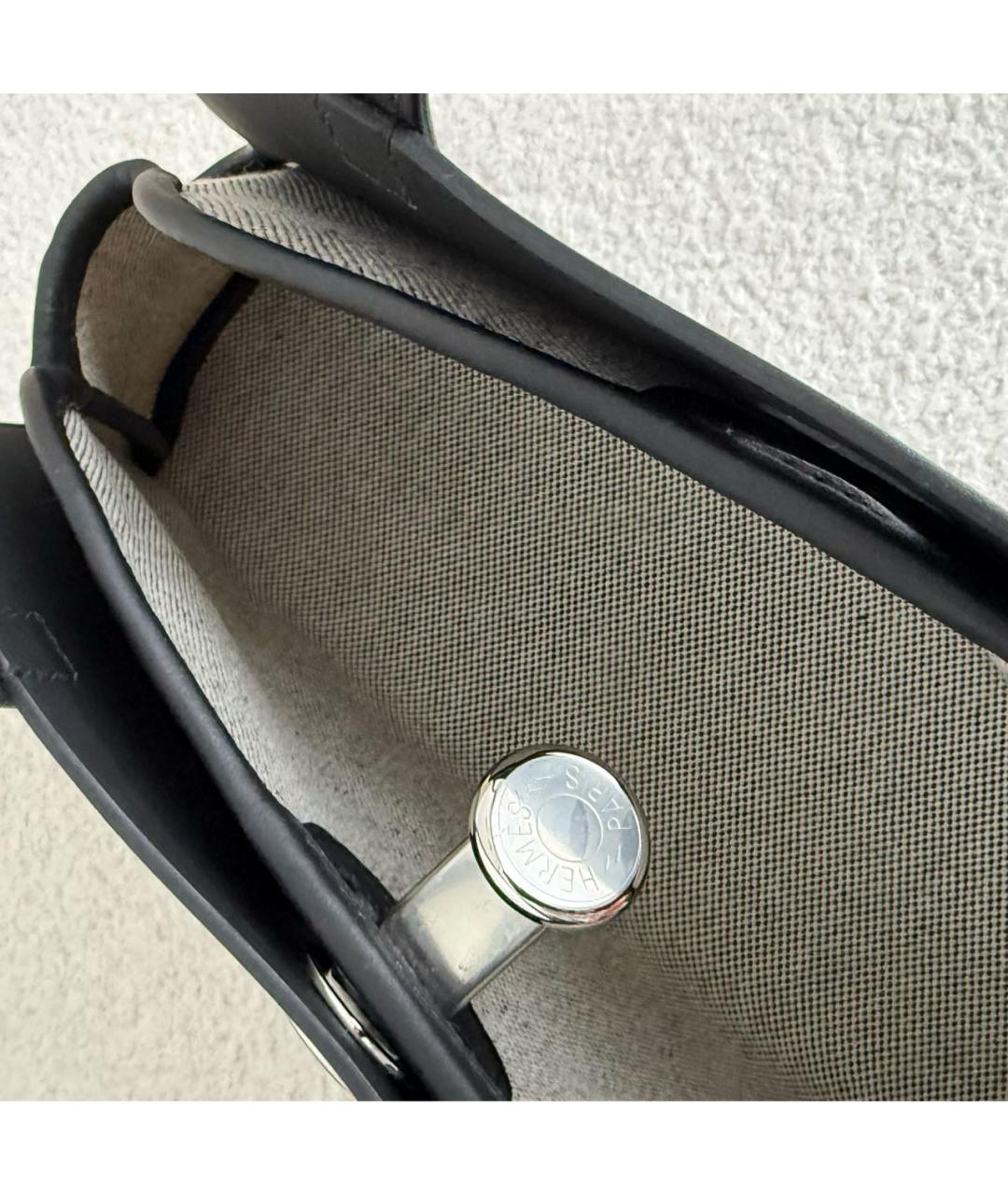 HERMES Черная кожаная сумка через плечо, фото 4