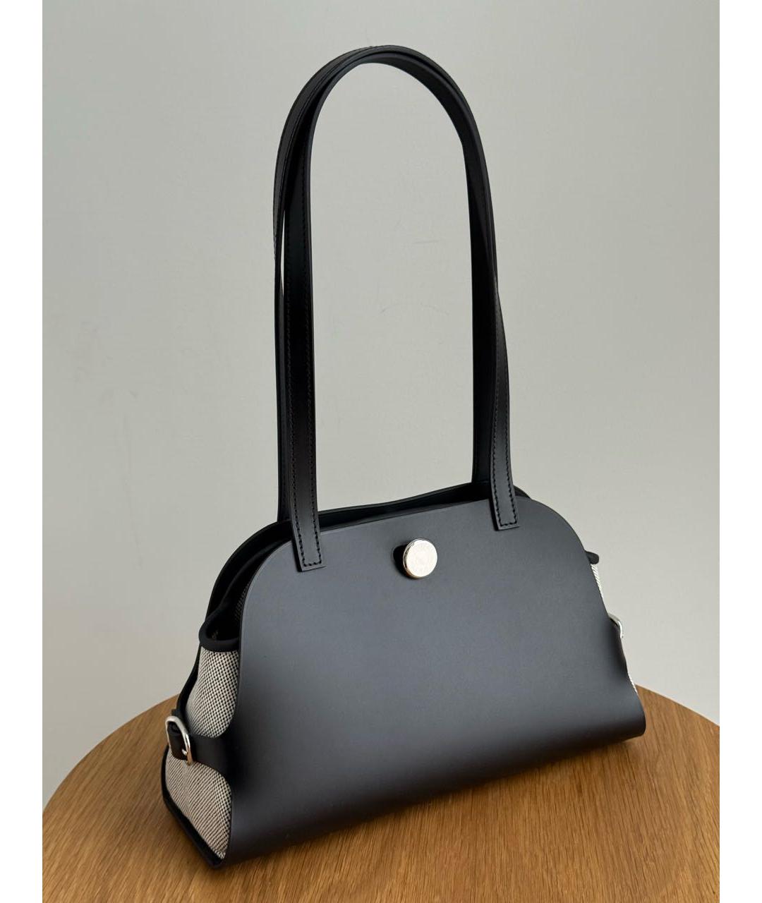 HERMES Черная кожаная сумка через плечо, фото 3