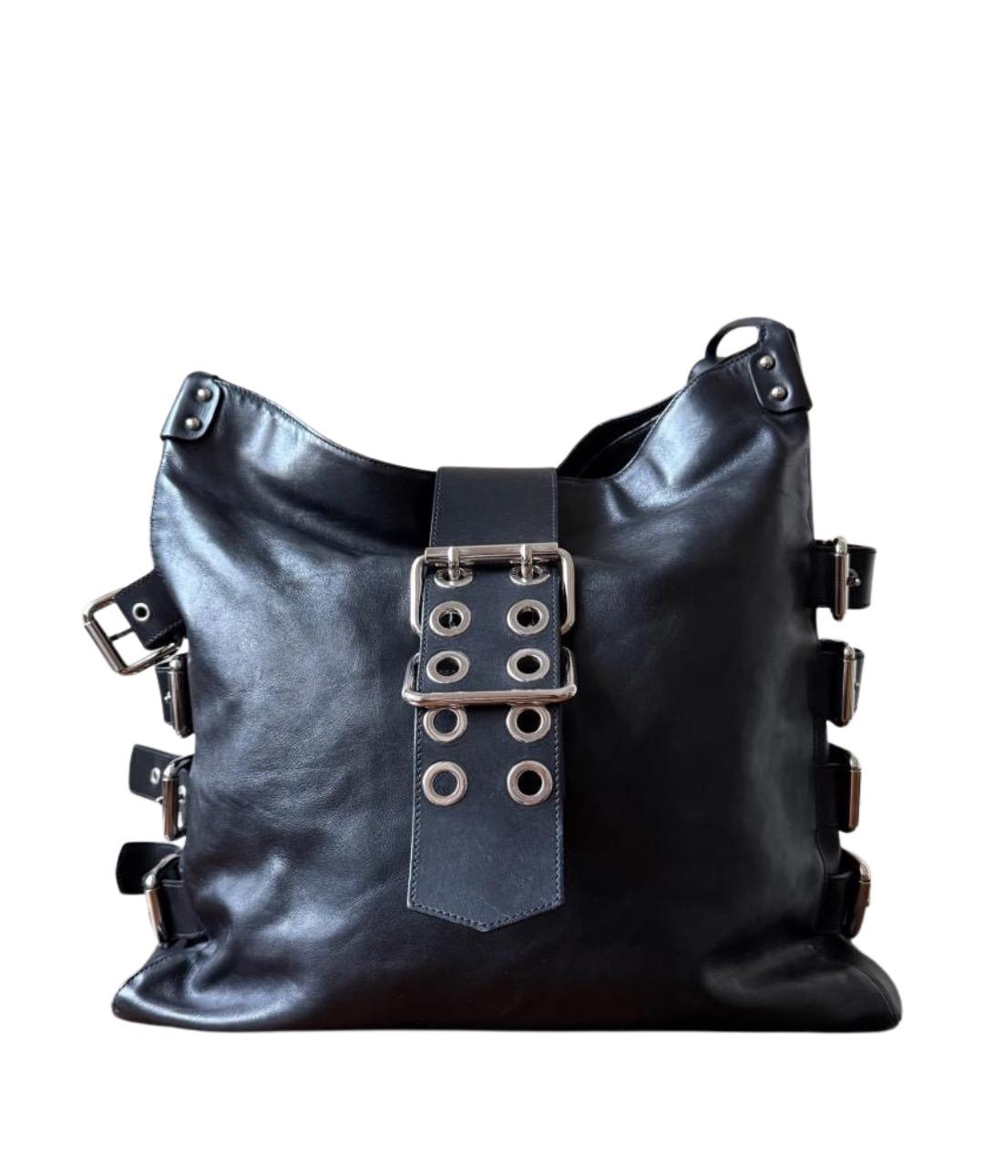 DOLCE&GABBANA Черная кожаная сумка тоут, фото 1