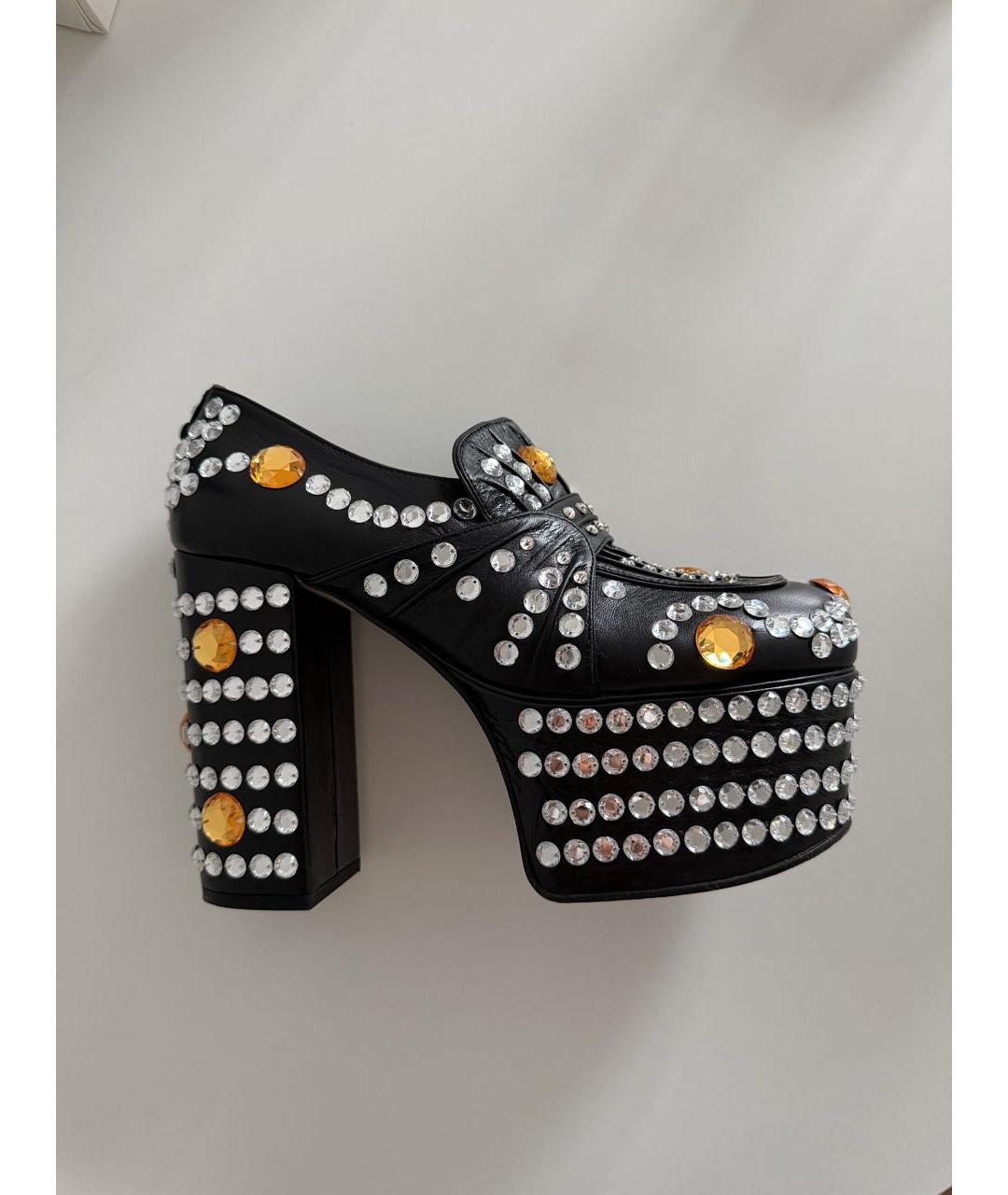 GUCCI Черные кожаные туфли, фото 5