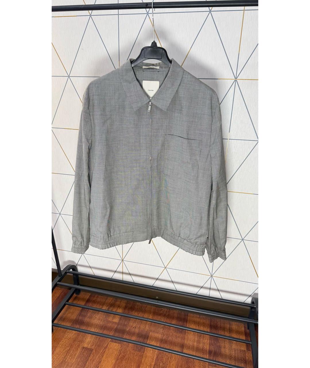 CALVIN KLEIN Серая шерстяная классическая рубашка, фото 5