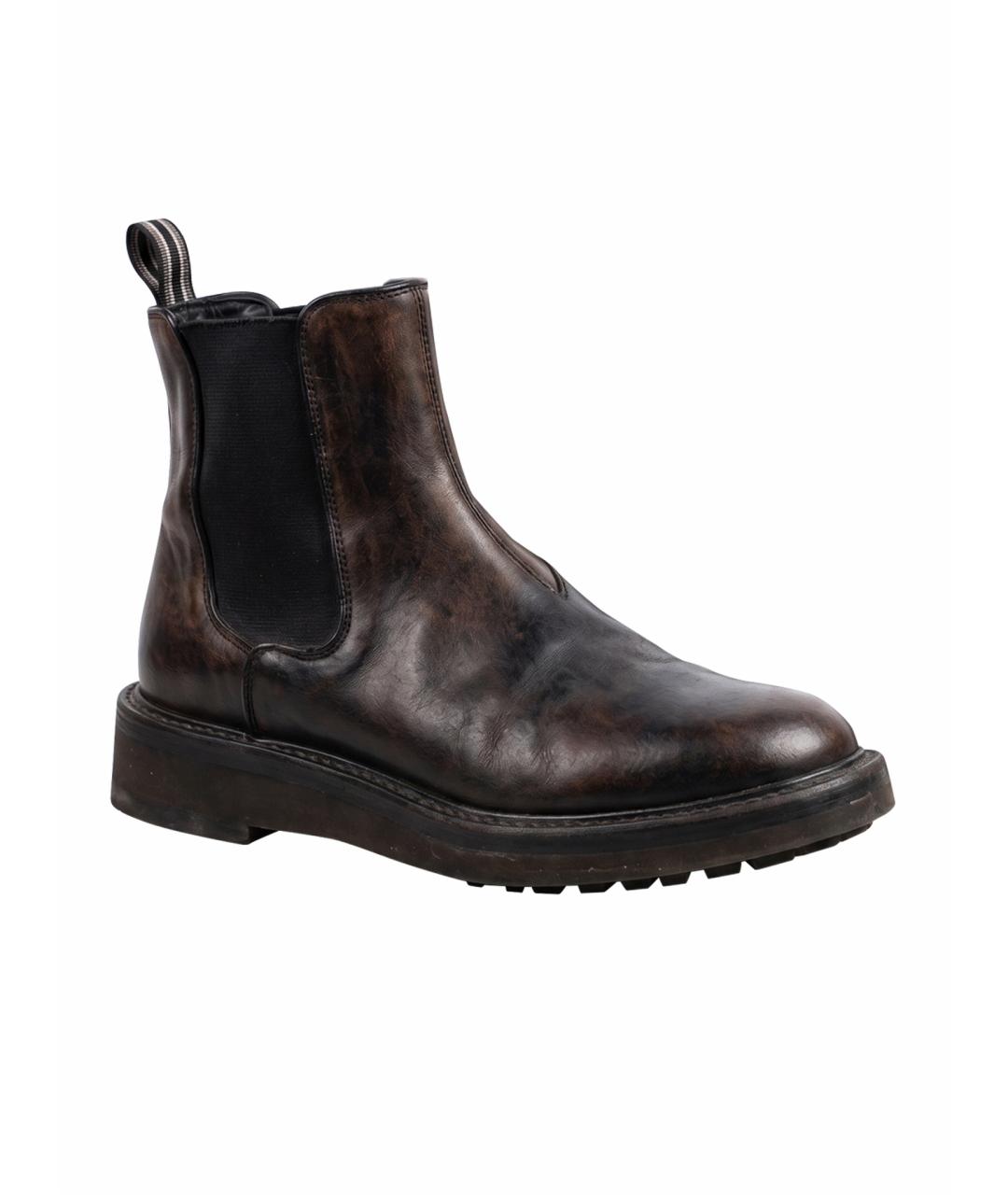 PREMIATA Коричневые кожаные высокие ботинки, фото 1