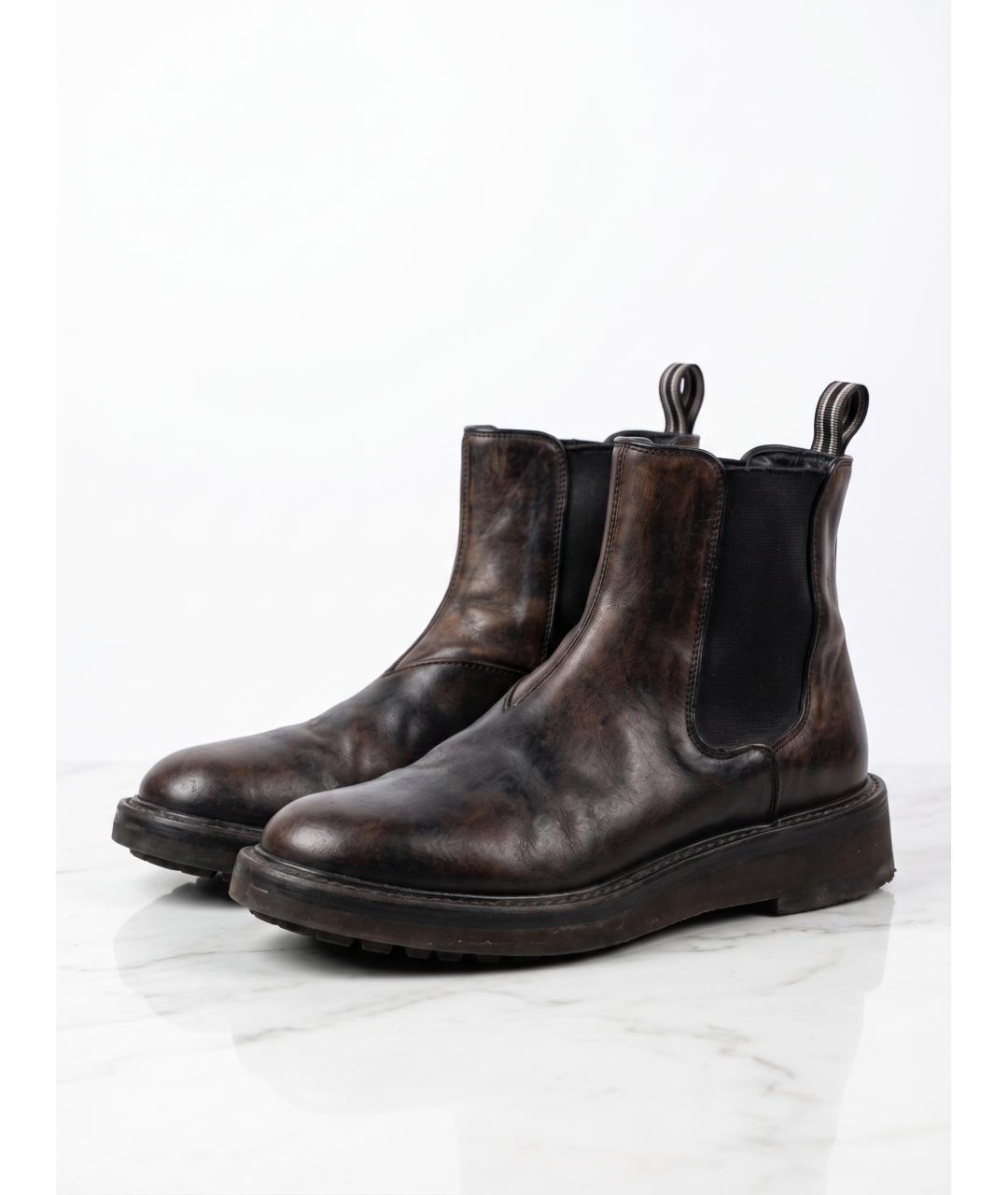 PREMIATA Коричневые кожаные высокие ботинки, фото 3