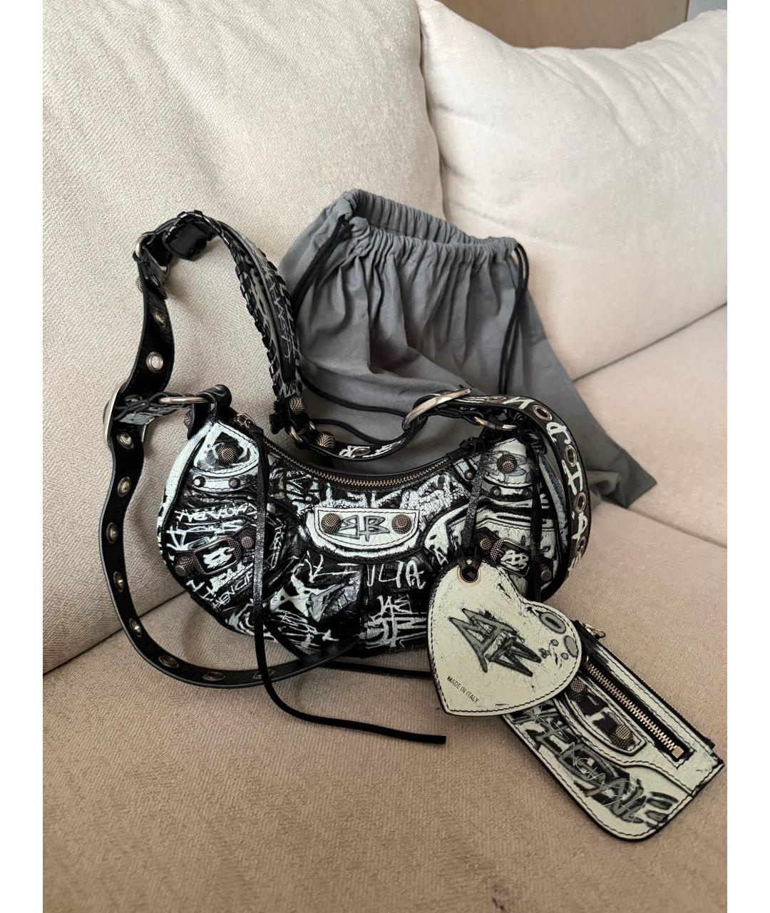 BALENCIAGA Черная кожаная сумка через плечо, фото 7