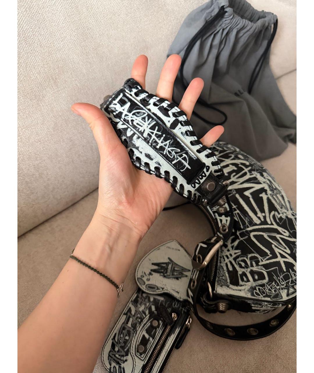 BALENCIAGA Черная кожаная сумка через плечо, фото 3