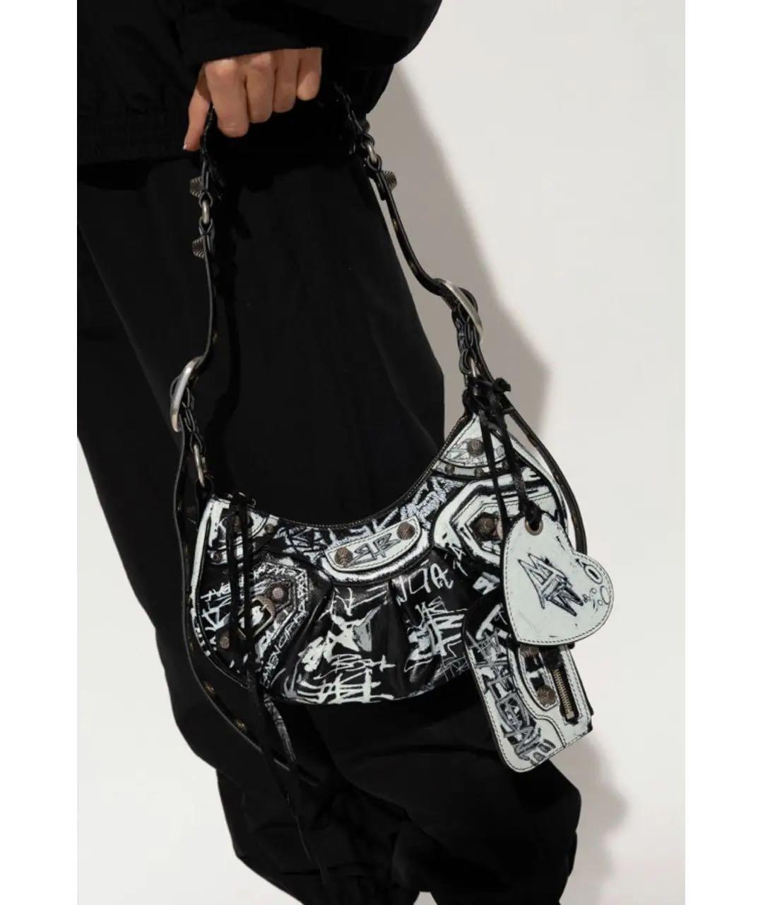 BALENCIAGA Черная кожаная сумка через плечо, фото 4