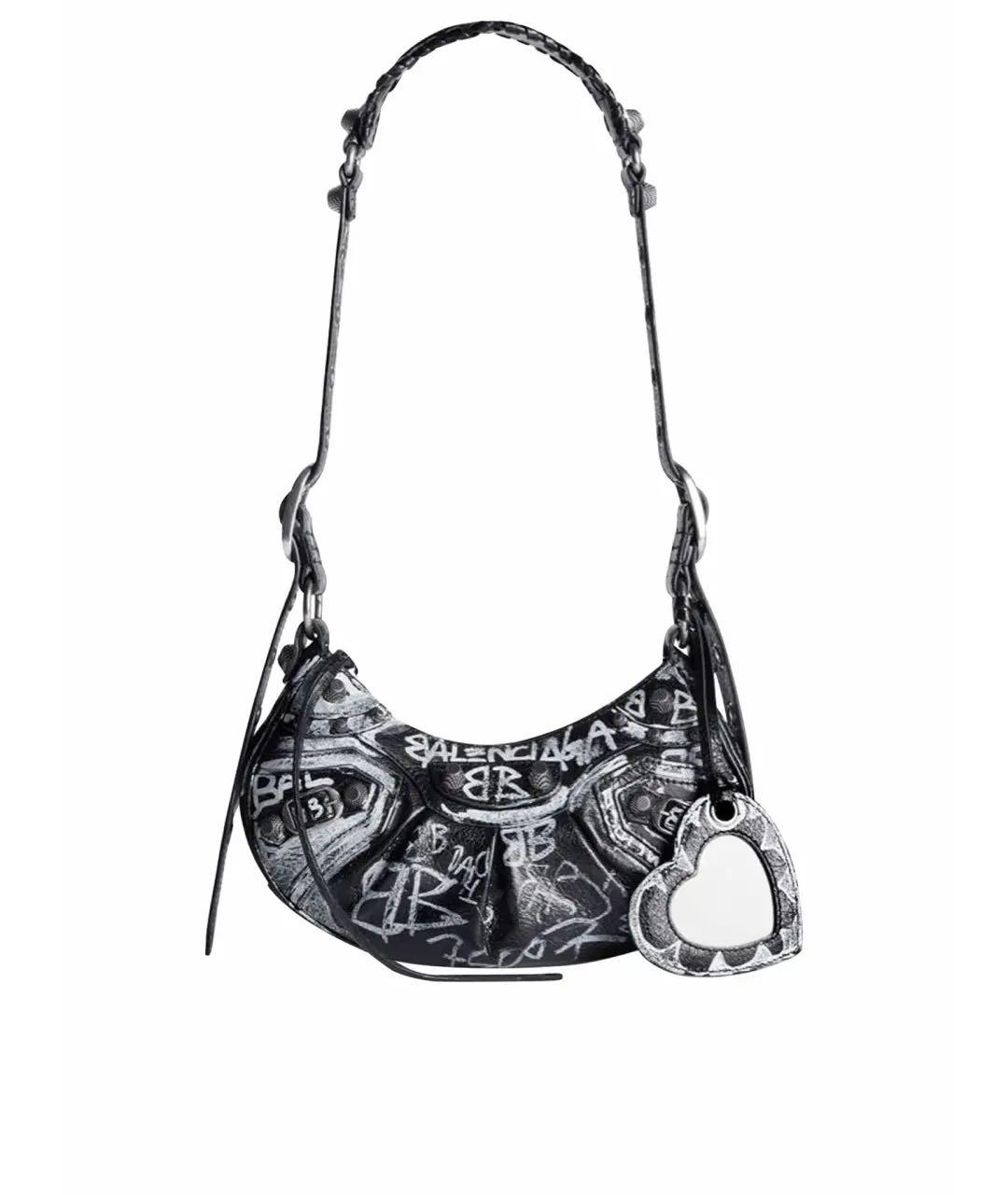 BALENCIAGA Черная кожаная сумка через плечо, фото 5