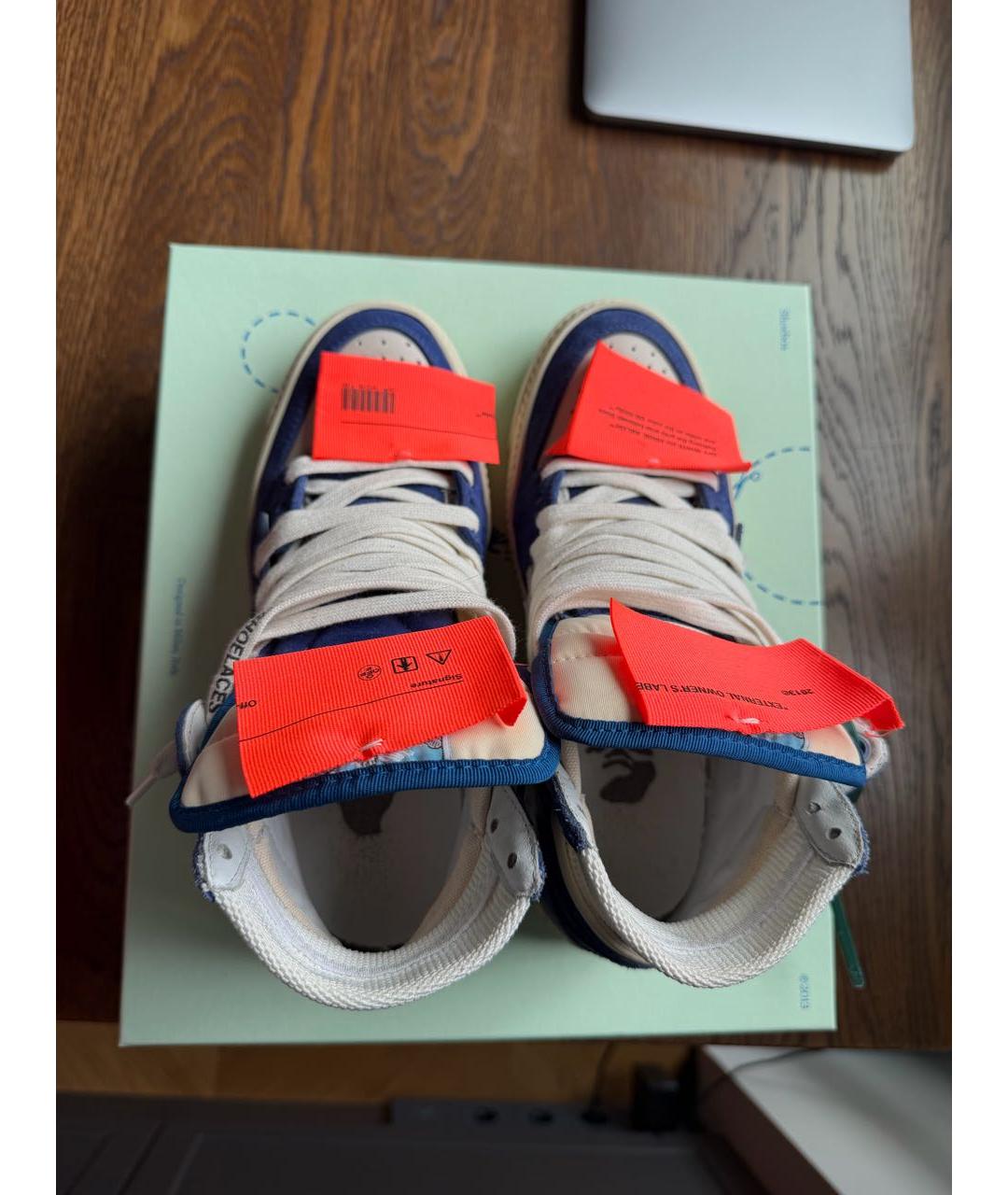 OFF-WHITE Синие текстильные кеды, фото 3