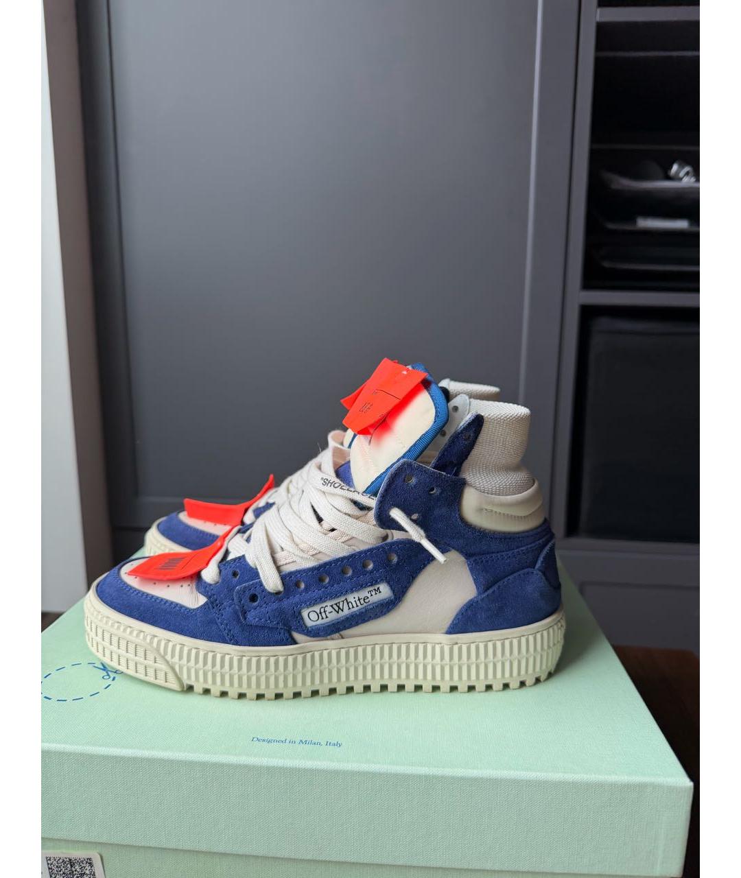 OFF-WHITE Синие текстильные кеды, фото 5