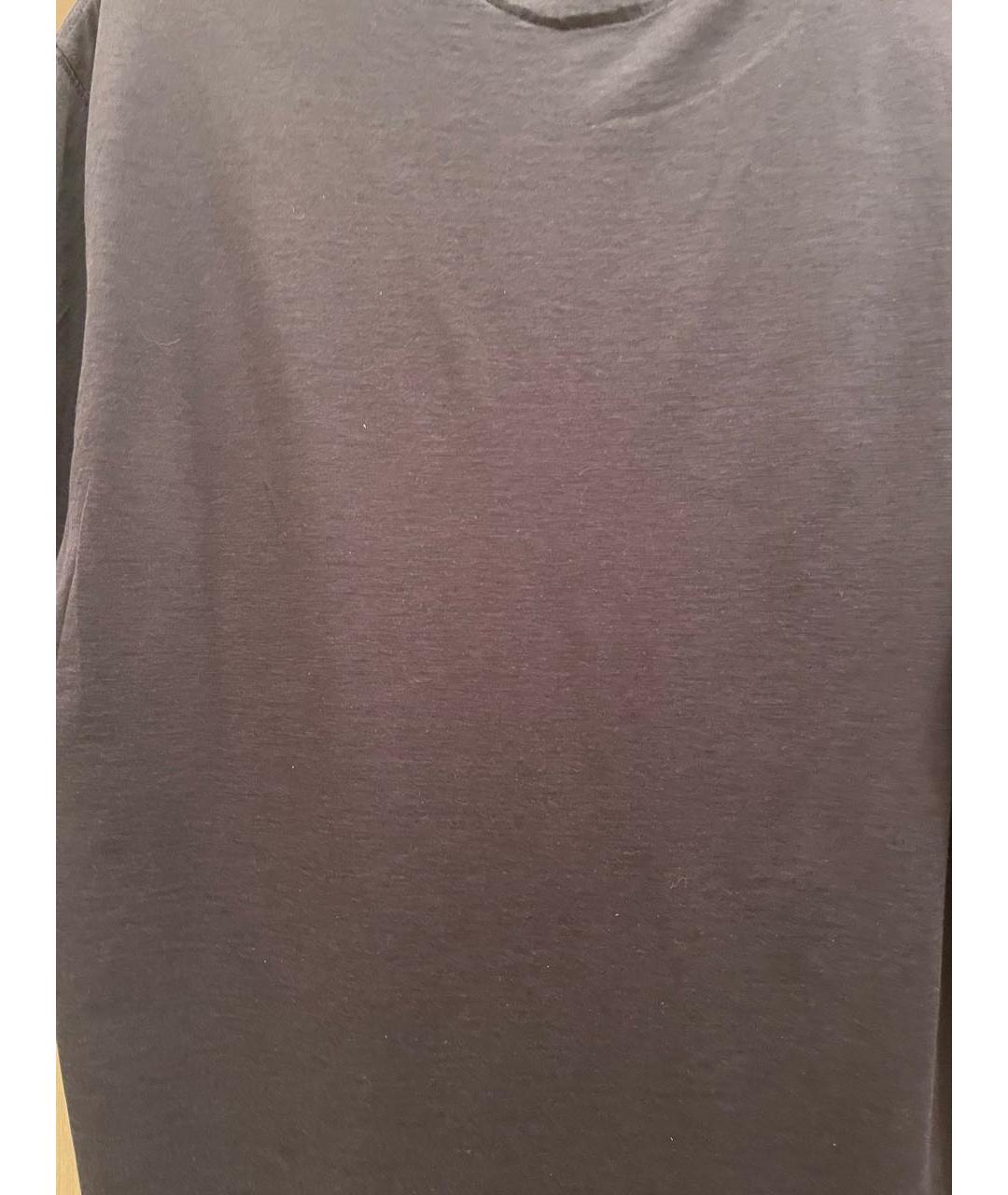 BRUNELLO CUCINELLI Темно-синяя хлопковая футболка, фото 4
