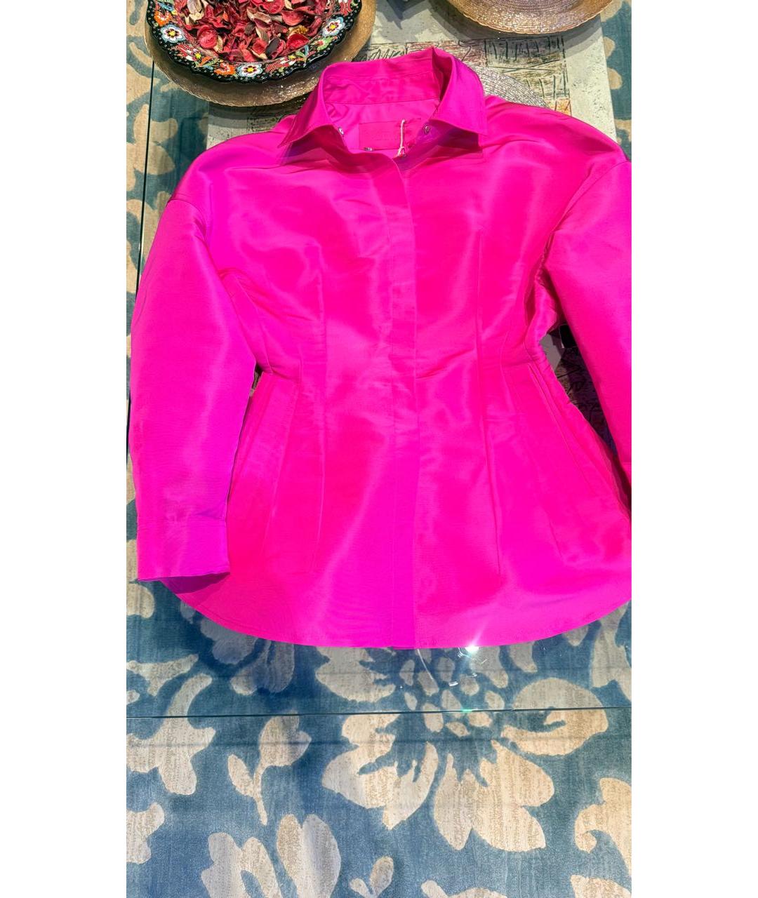 VALENTINO Фуксия шелковое коктейльное платье, фото 9