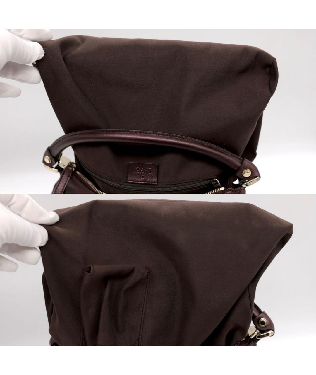 GUCCI Бордовая кожаная сумка с короткими ручками, фото 8