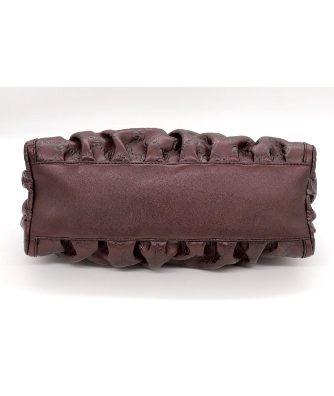 GUCCI Бордовая кожаная сумка с короткими ручками, фото 6