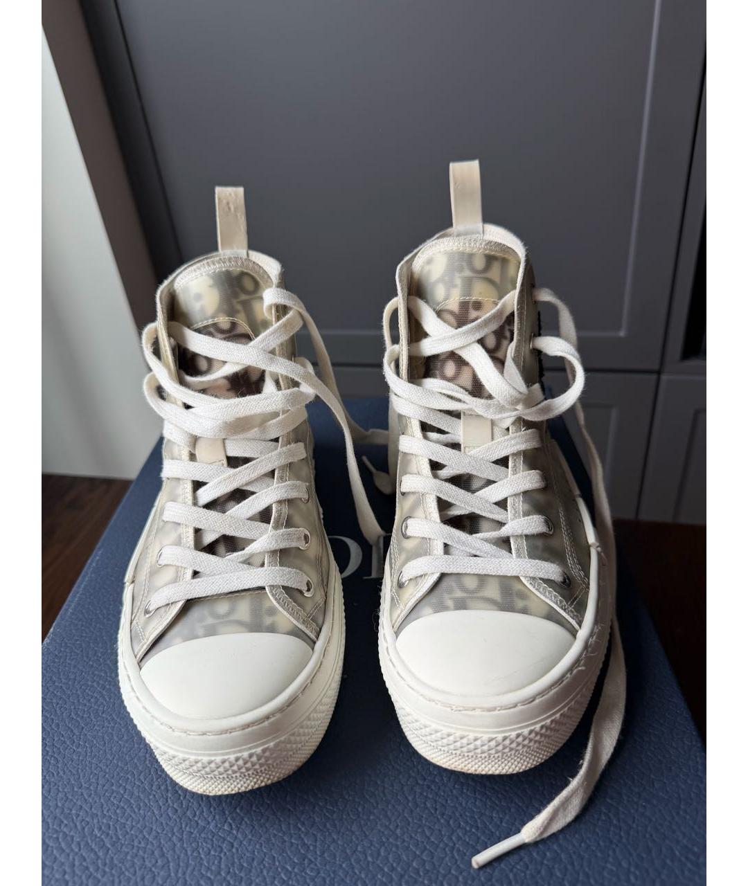 CHRISTIAN DIOR Белые резиновые высокие кроссовки / кеды, фото 2