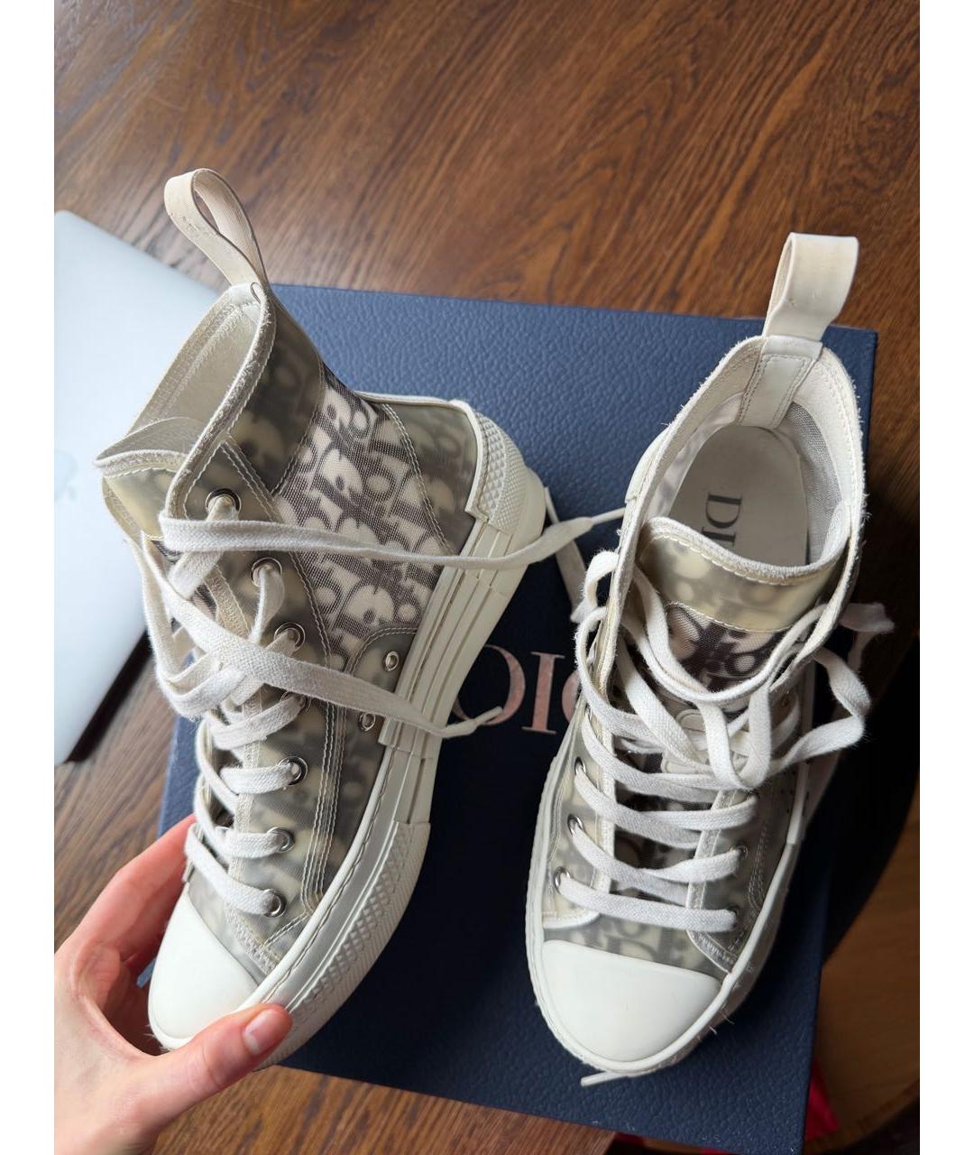 CHRISTIAN DIOR Белые резиновые высокие кроссовки / кеды, фото 6
