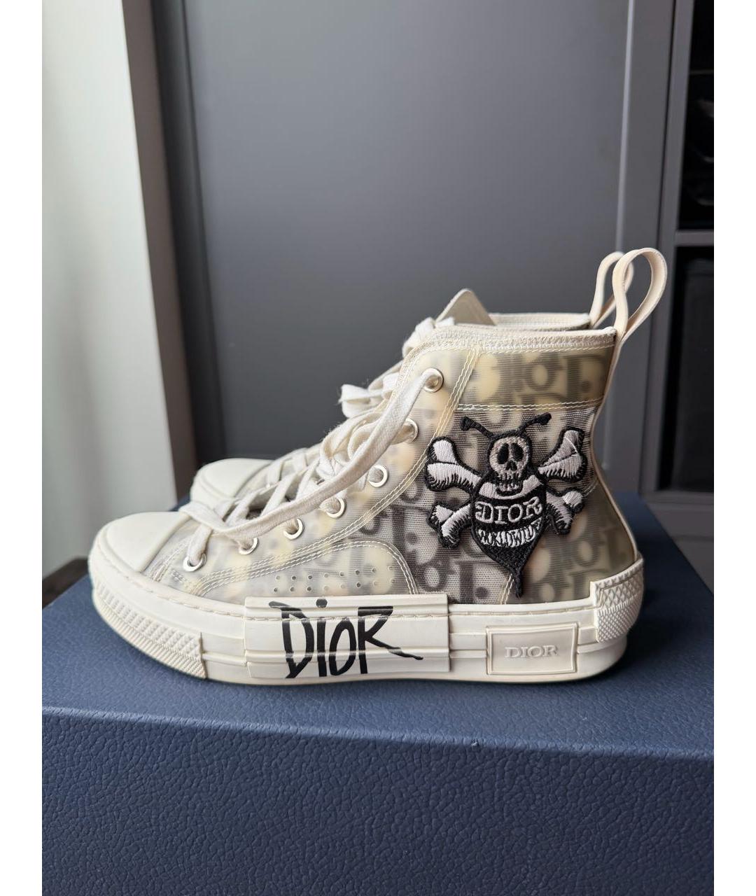 CHRISTIAN DIOR Белые резиновые высокие кроссовки / кеды, фото 7