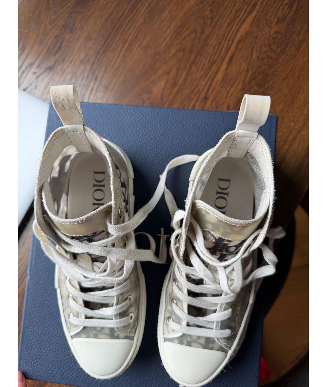 CHRISTIAN DIOR Белые резиновые высокие кроссовки / кеды, фото 5