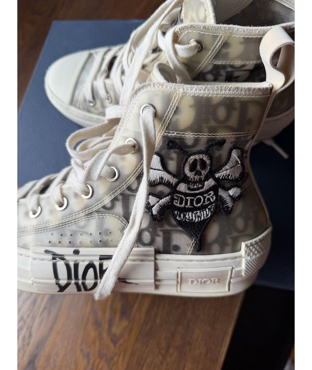 CHRISTIAN DIOR Белые резиновые высокие кроссовки / кеды, фото 3