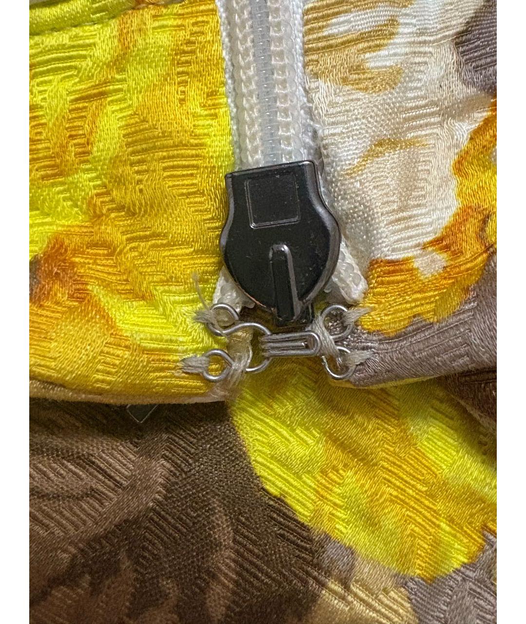 MSGM Желтая полиэстеровая юбка миди, фото 3