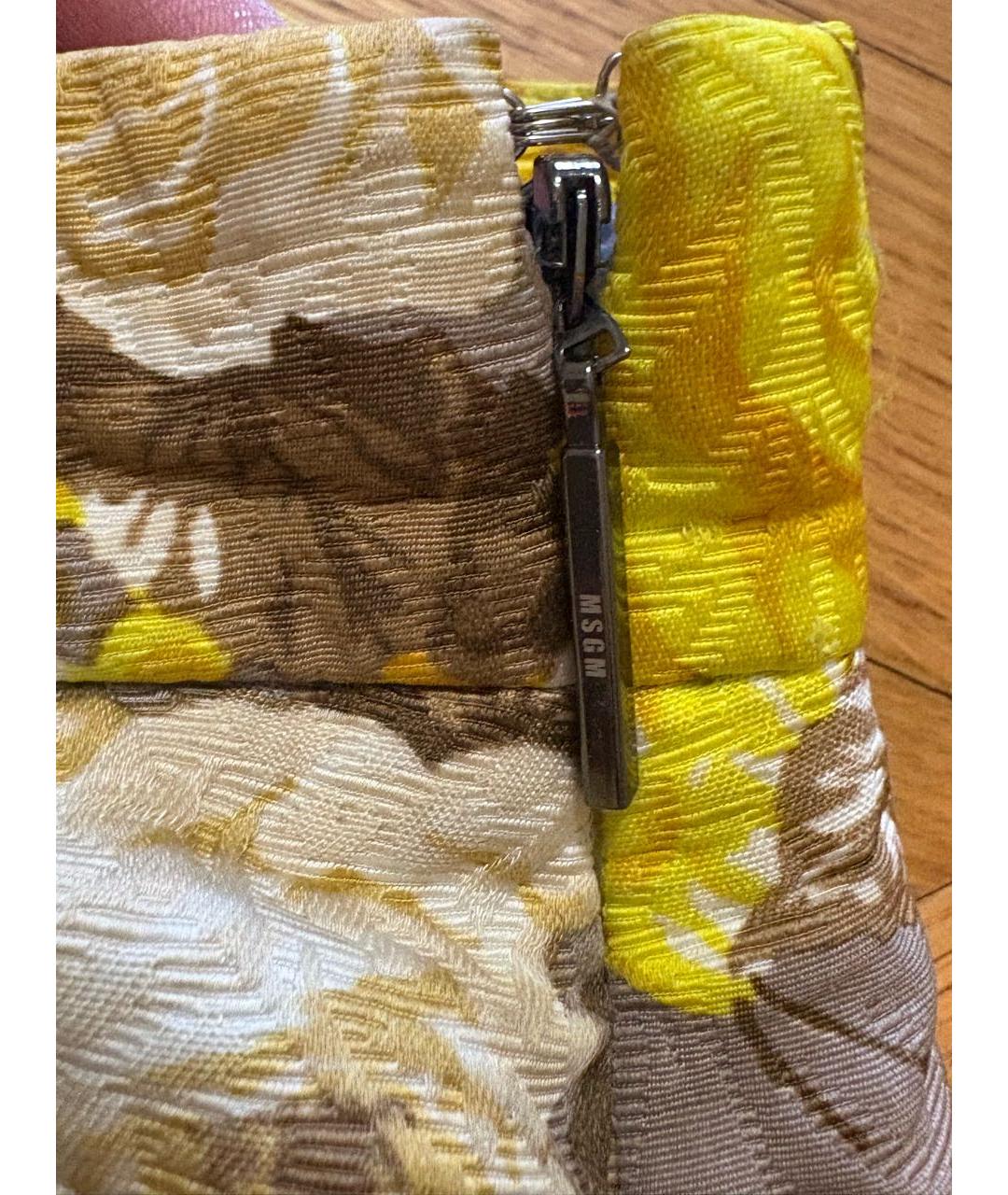 MSGM Желтая полиэстеровая юбка миди, фото 4