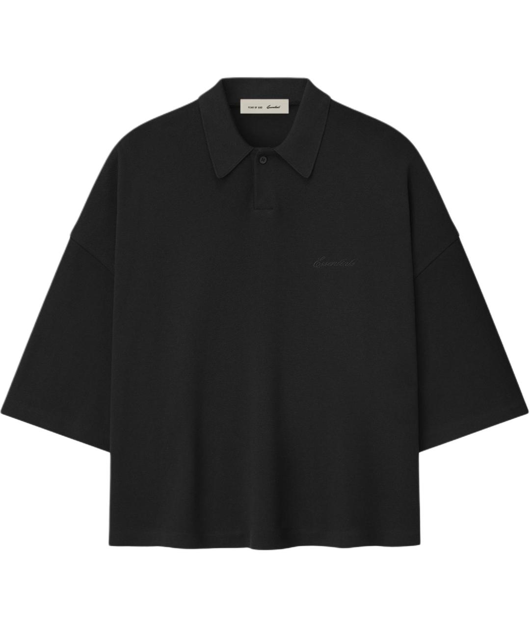 FEAR OF GOD ESSENTIALS Черное поло с коротким рукавом, фото 1