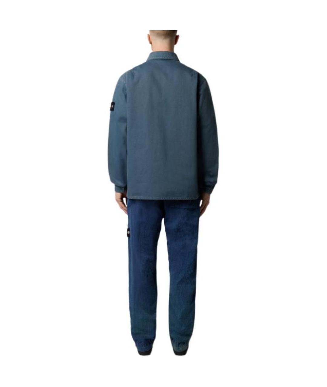 STONE ISLAND Синяя хлопковая классическая рубашка, фото 4