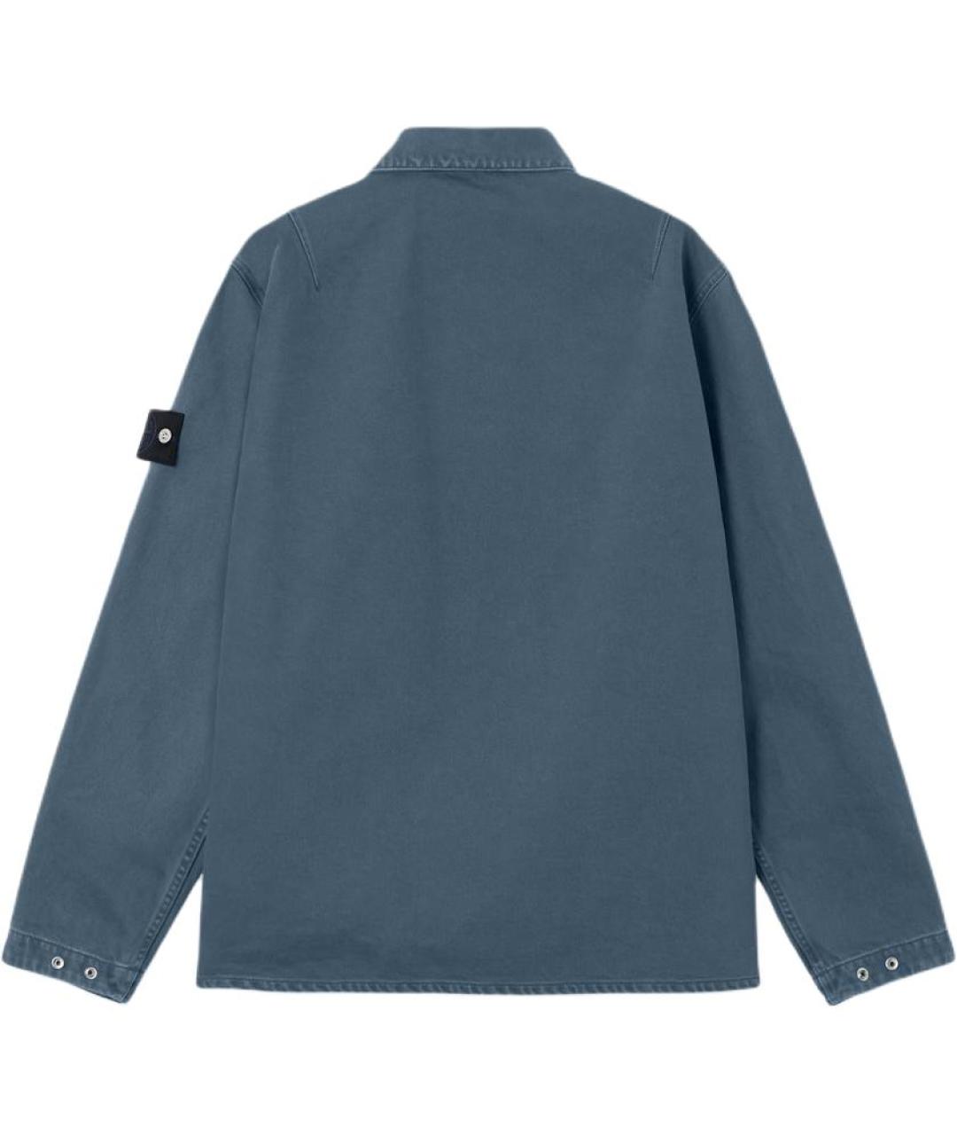 STONE ISLAND Синяя хлопковая классическая рубашка, фото 2